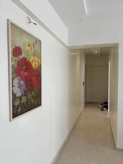 Hallway wall painting with artwork