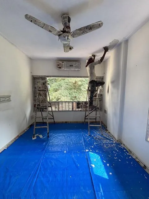 Wall and ceiling painting in progress